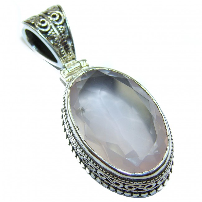 Perfect Rose Quartz .925 Sterling Silver handcrafted Pendant