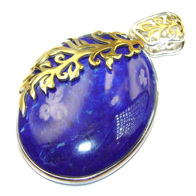 Blue Lapis Lazuli 18K Gold over .925 Sterling Silver handcrafted Pendant