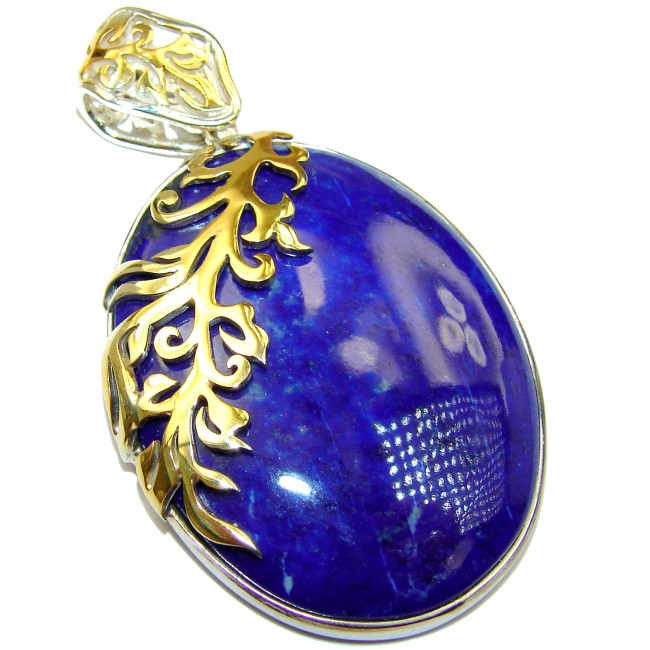 Blue Lapis Lazuli 18K Gold over .925 Sterling Silver handcrafted Pendant