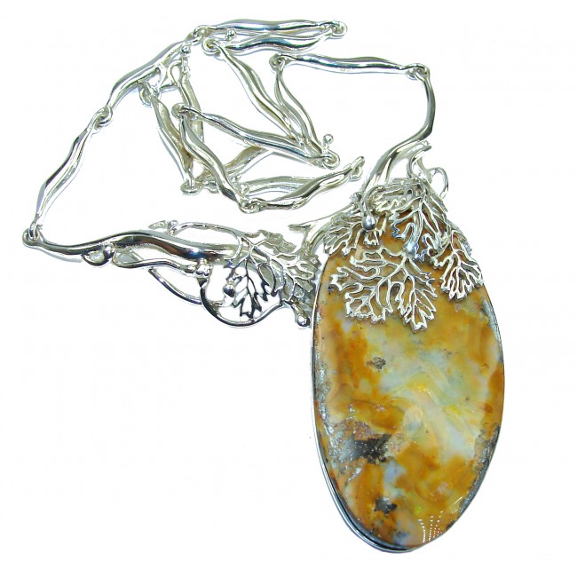 Spectacular Vitage Style Australian Boulder Opal .925 Sterling Silver brilliantly handcrafted necklace