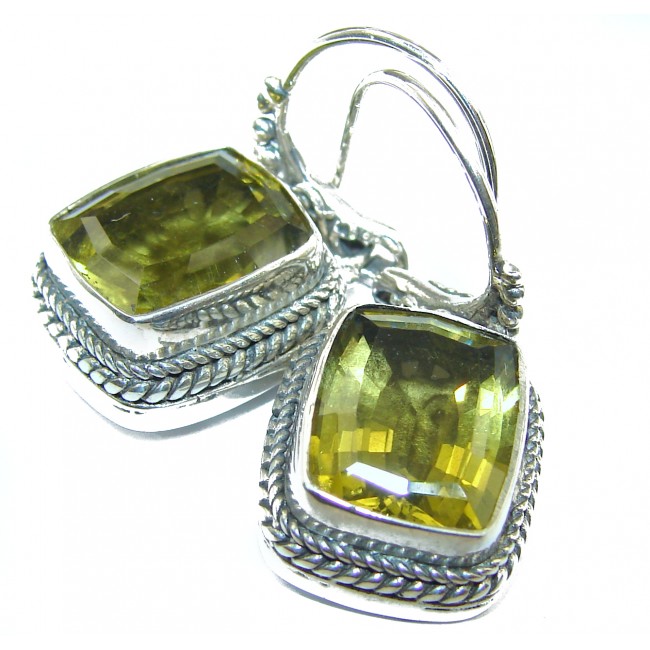 Vintage Style Green Topaz .925 Sterling Silver earrings