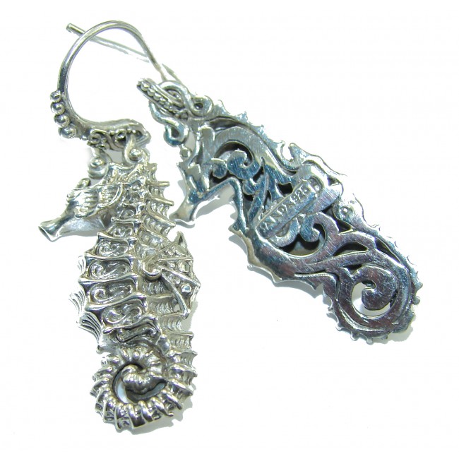 Seahorse Bali Design .925 Sterling Silver handcrafted Earrings