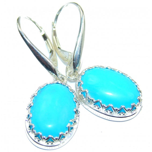 Genuine Sleeping Beauty Turquoise .925 Sterling Silver handmade earrings