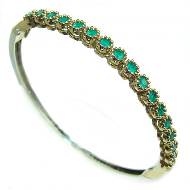 Beautiful created Emerald .925 Sterling Silver handcrafted Bracelet
