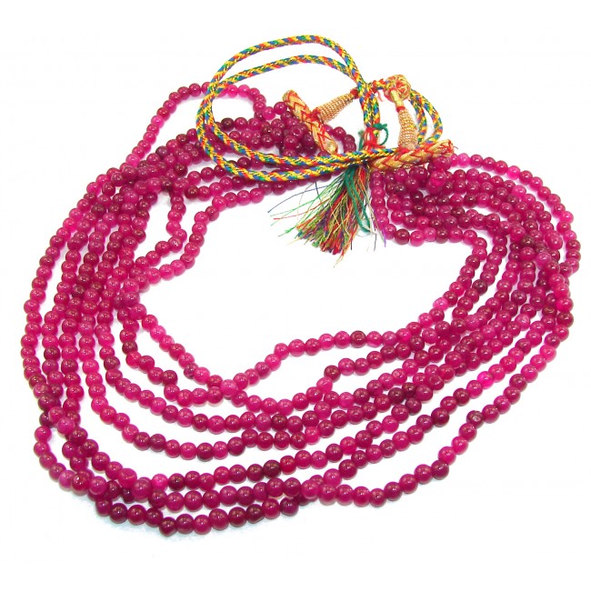 Huge Incredible Ruby Beads 3 Strands Necklace 16-18 inches necklace