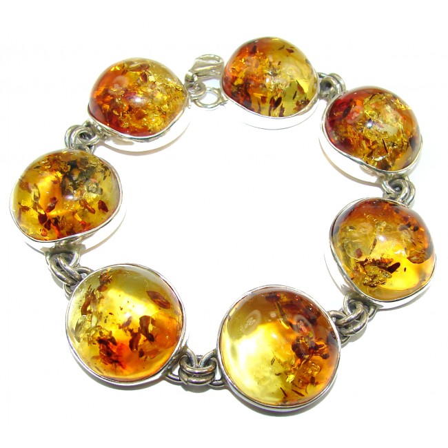 Beautiful AAA authentic Baltic Polish Amber .925 Sterling Silver handcrafted Bracelet