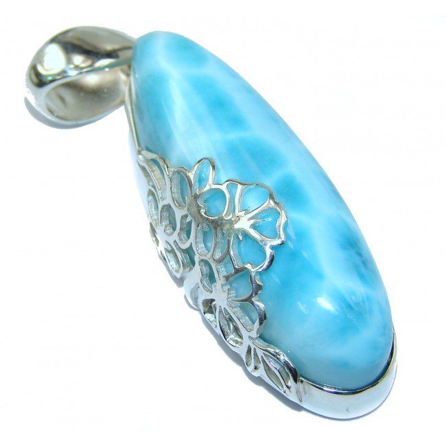 FABULOUS AAA quality Natural Larimar .925 Sterling Silver handcrafted pendant