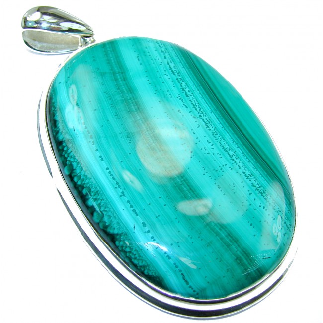 Top Quality 45.2 grams authentic Malachite Oxidized .925 Sterling Silver handmade Pendant