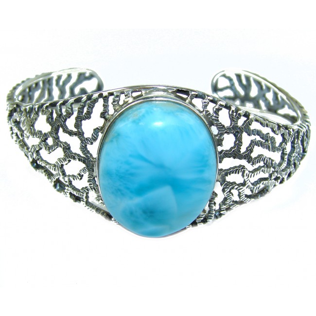 HUGE Perfect Harmony Blue Larimar .925 Sterling Silver handcrafted Bracelet / Cuff