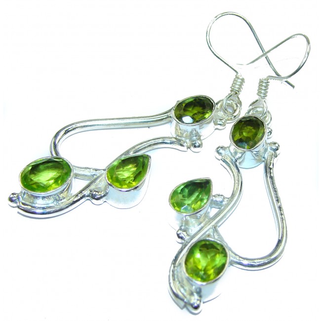 Norwegian green Quartz .925 Sterling Silver earrings