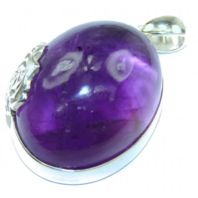 Her Majesty Natural 68 ct Amethyst .925 Sterling Silver handmade Pendant