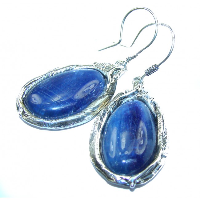 Large authentic Kyanite .925 Sterling Silver handcrafted earrings