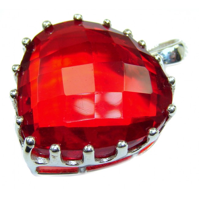 Perfect Red Heart Topaz .925 Sterling Silver handcrafted Pendant