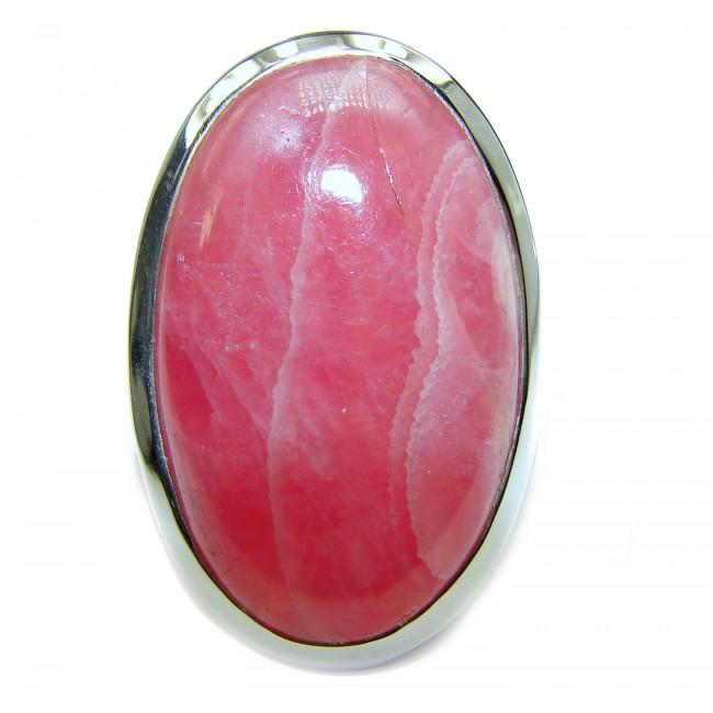 Authentic Rhodochrosite .925 Sterling Silver handmade ring size 10
