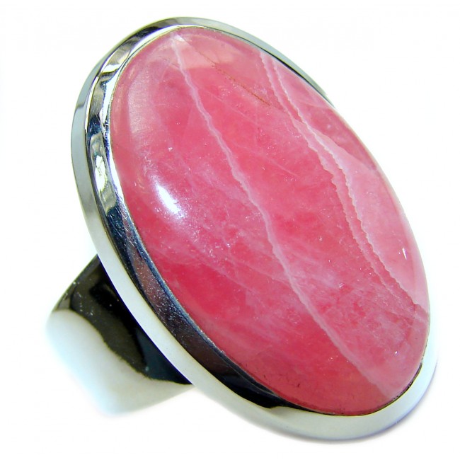 Authentic Rhodochrosite .925 Sterling Silver handmade ring size 10
