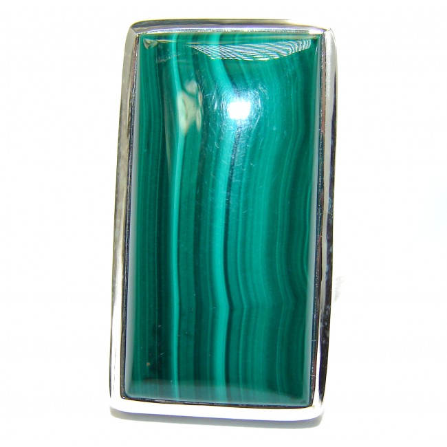 Natural Sublime quality Malachite .925 Sterling Silver handcrafted ring size 5 1/2