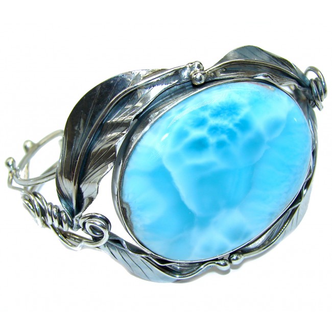 Vintage Beauty of Nature Blue Larimar .925 Sterling Silver handcrafted Bracelet