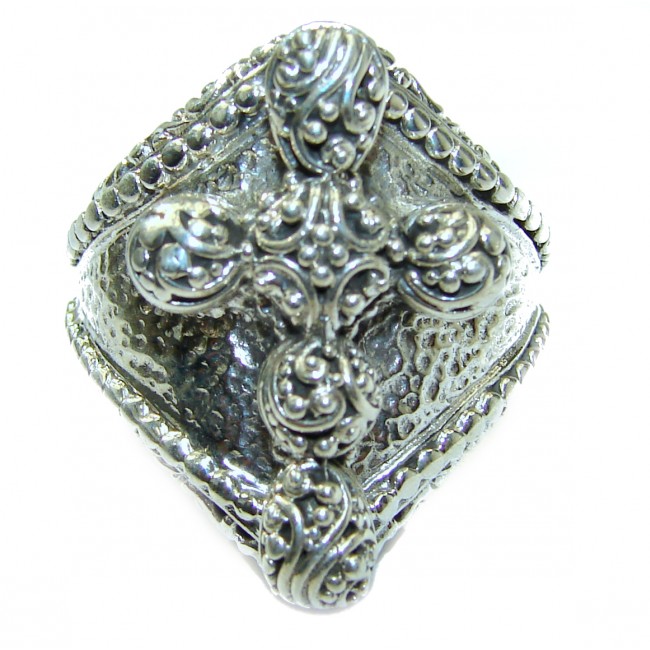 Holy Cross .925 Sterling Silver handcrafted Ring s. 9