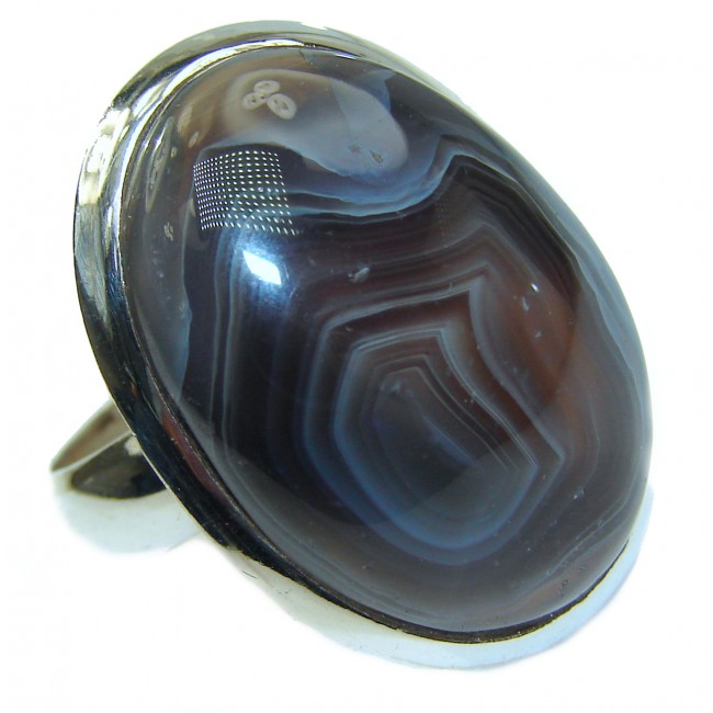 Exotic Botswana Agate Sterling Silver Ring s. 8