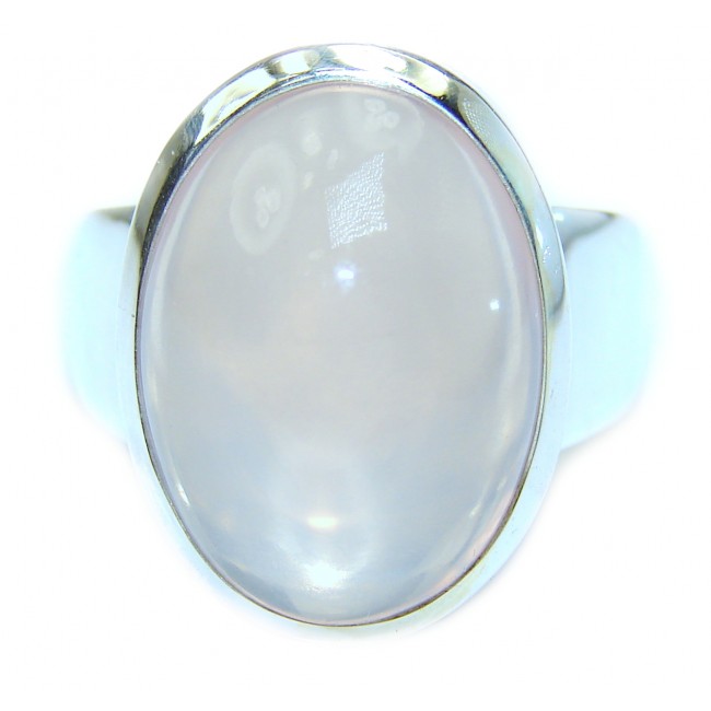 Authentic Rose Quartz .925 Sterling Silver handcrafted ring s. 8