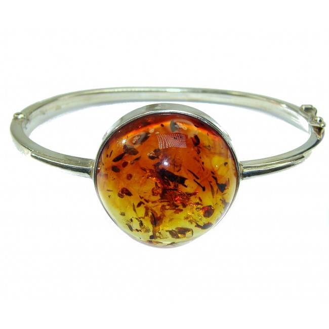Pure Perfection Design Genuine Baltic Amber .925 Sterling Silver handmade Bracelet