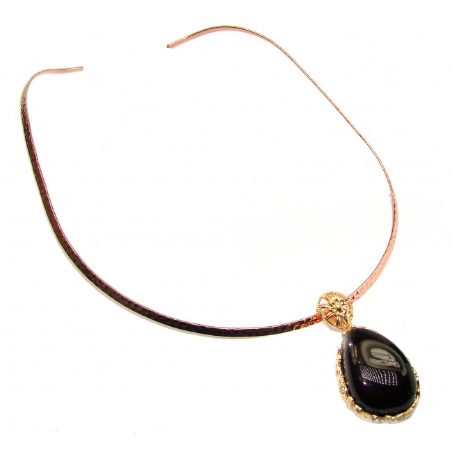 Natural Cherry Polish Amber 18k Gold over .925 Sterling Silver handcrafted choker necklace