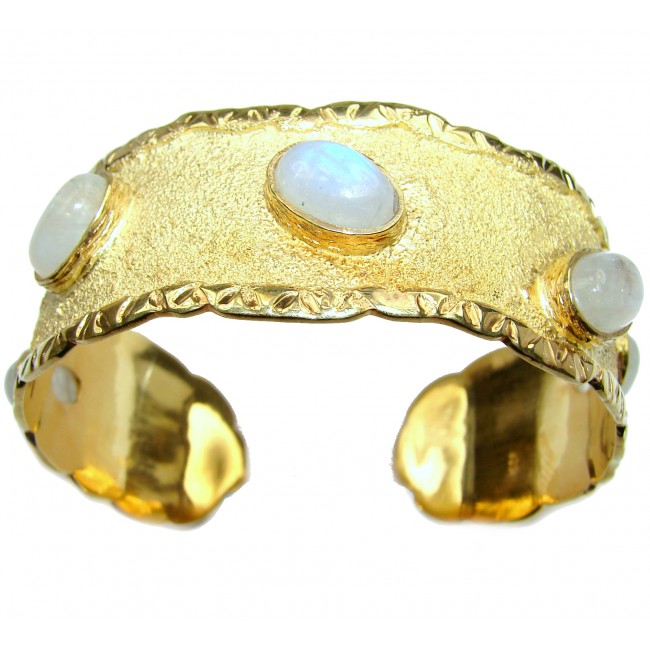 Bracelet with Cabochon Moonstone 24K gold and Sterling Silver