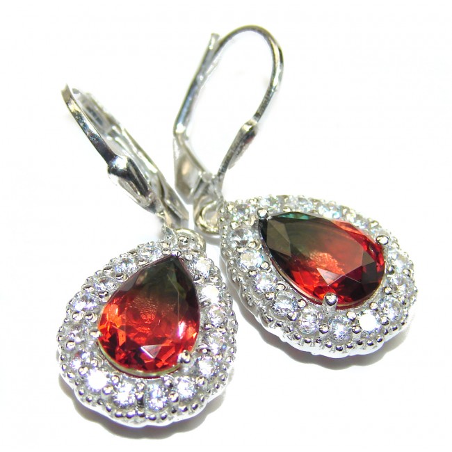 Precious Tourmaline .925 Sterling Silver entirely handmade earrings