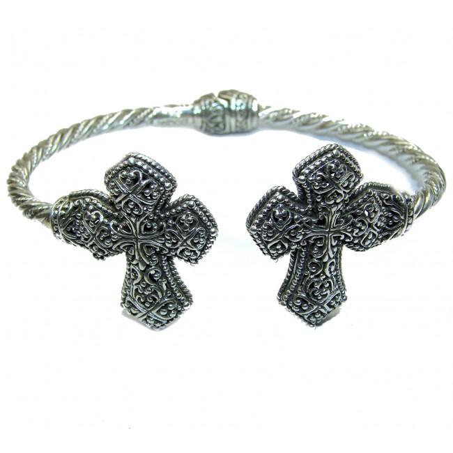 Huge Holy Cross Sterling Silver .925 Silver handmade Cuff - Bracelet