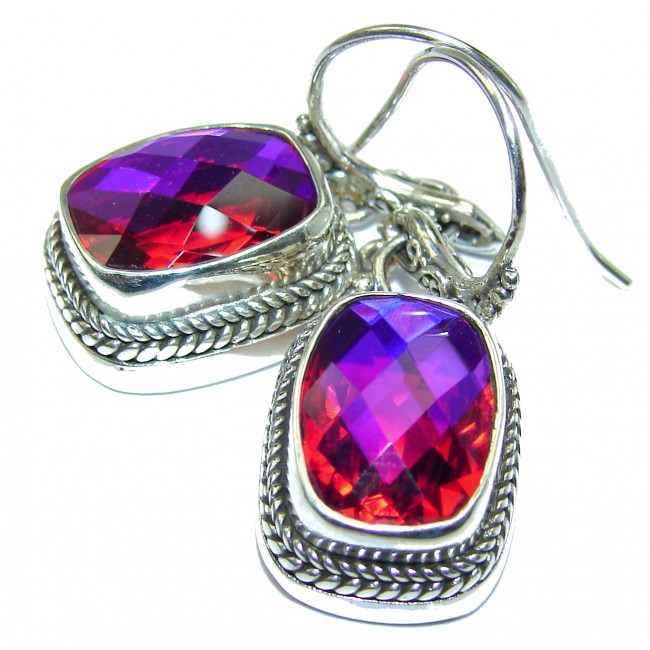 Amazing Pink volcanic Topaz .925 Sterling Silver handmade earrings