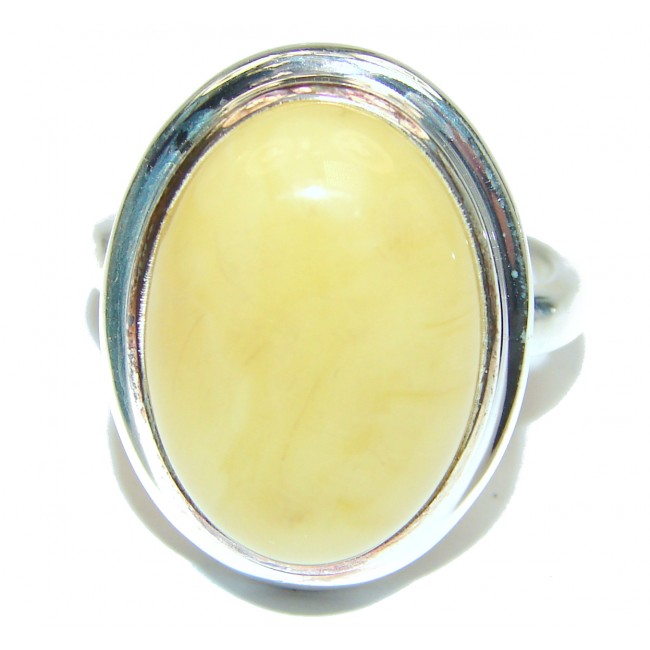 Genuine Butterscotch Baltic Amber .925 Sterling Silver handmade Ring size 8 1/4