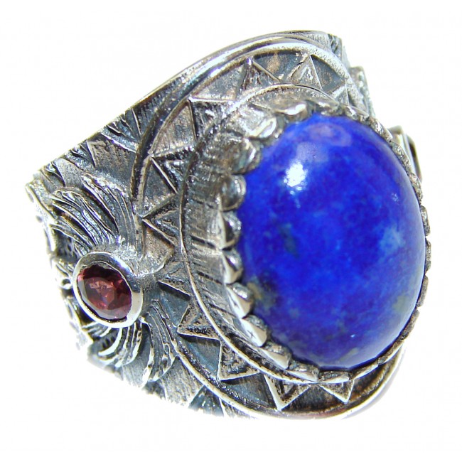 Natural Lapis Lazuli .925 Sterling Silver handcrafted ring size 6