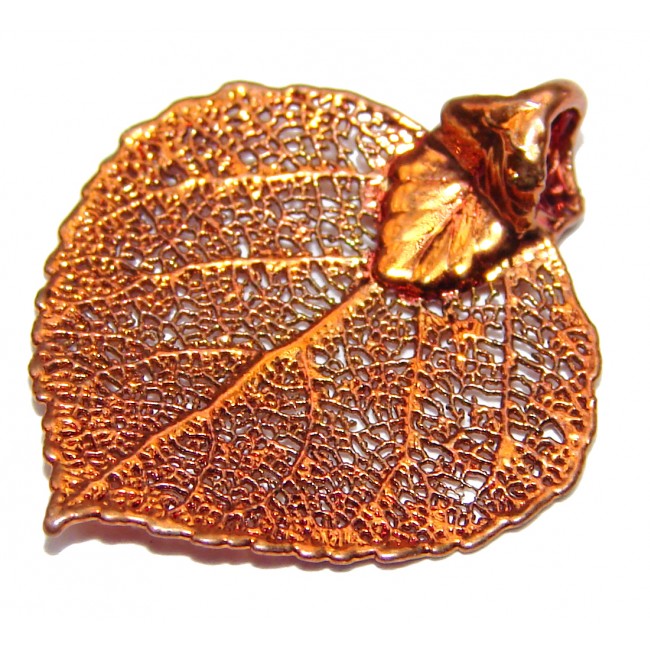 Stylish Deeped In Copper Leaves Sterling Silver Pendant
