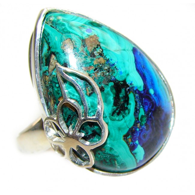 Great quality Blue Azurite .925 Sterling Silver handcrafted Ring size 8