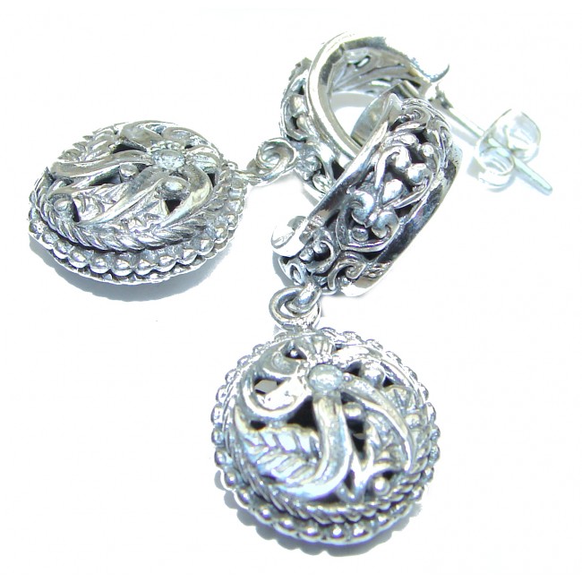 Bali Design .925 Sterling Silver handcrafted Earrings