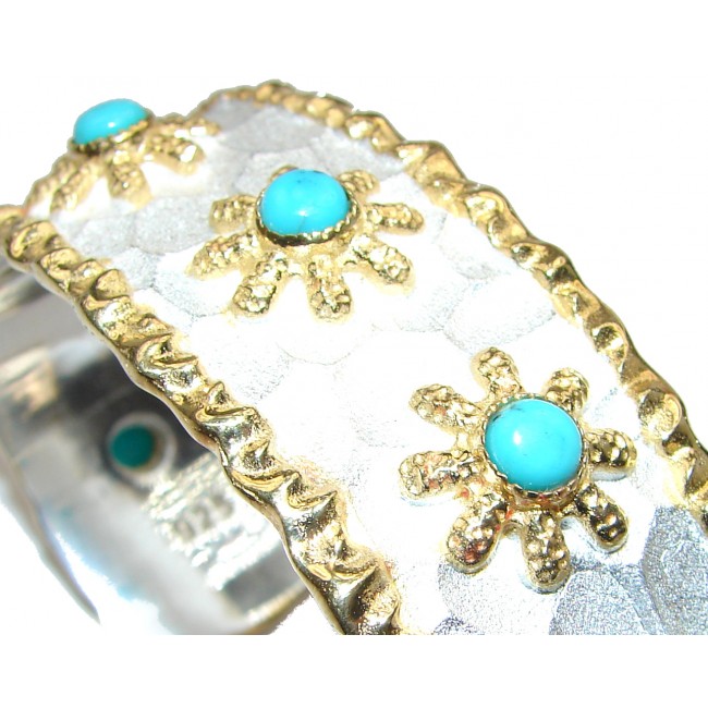 Bracelet with Sleeping Beauty Turquoise 24K Gold .925 Sterling Silver