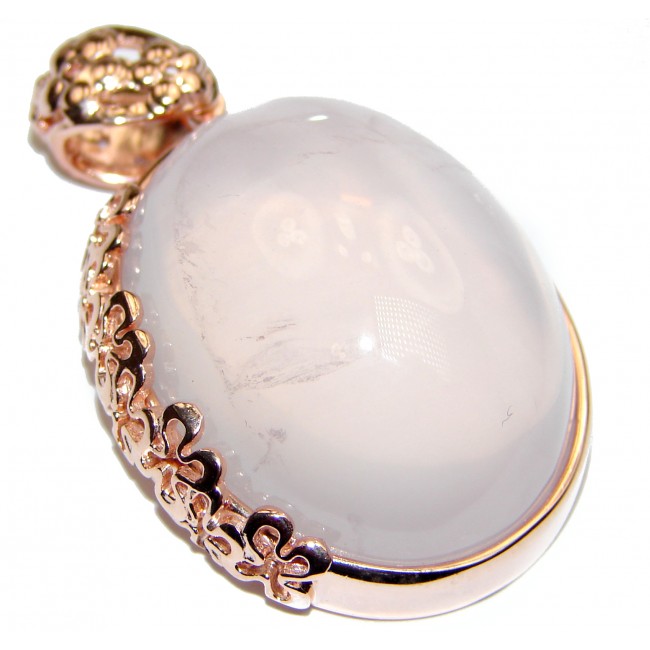 Authentic best quality Rose Quartz Rose Gold over .925 Sterling Silver handcrafted Pendant
