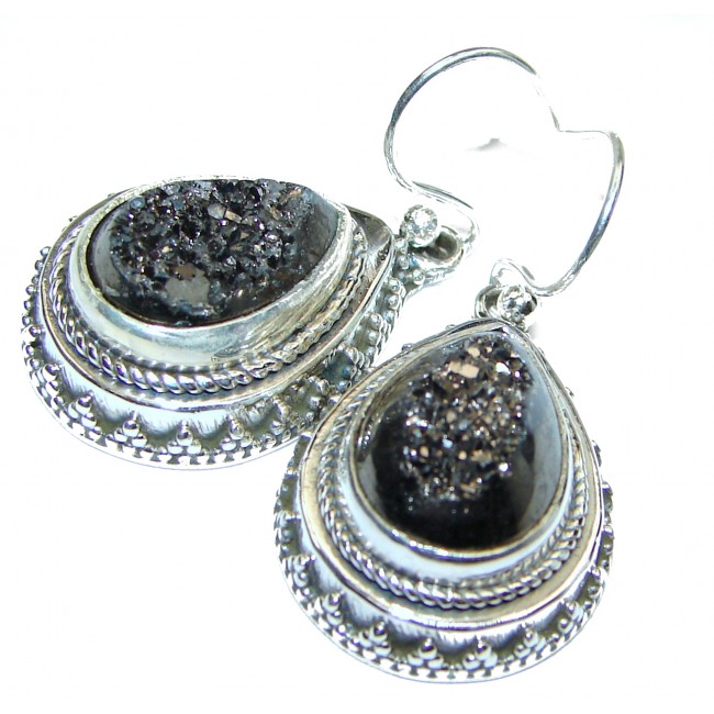 Solid and Chunky Titanum Stone .925 Silver earrings