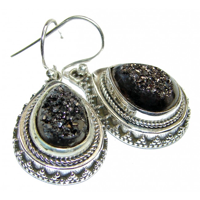 Solid and Chunky Titanum Stone .925 Silver earrings
