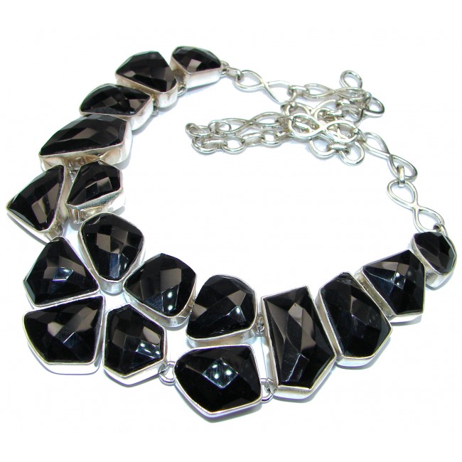 Huge Great Magestic Onyx .925 Sterling Silver handcrafted Necklace