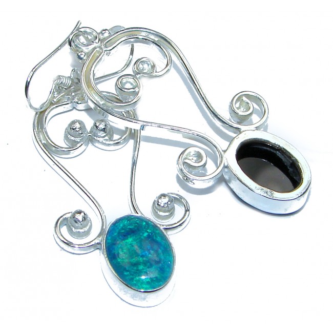 Luxury doublet Japanese Fire Opal .925 Sterling Silver handmade earrings