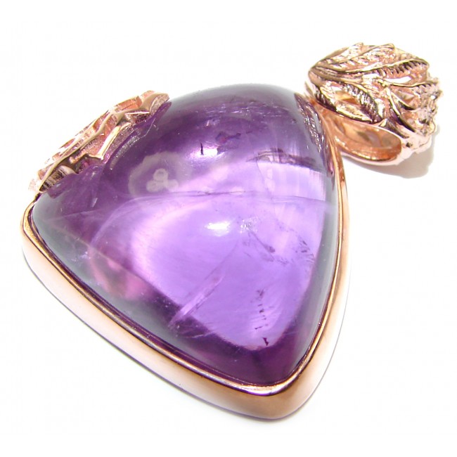 Authentic Amethyst 24K Gold over .925 Sterling Silver handcrafted pendant