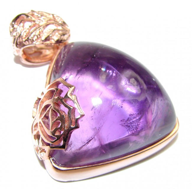 Authentic Amethyst 24K Gold over .925 Sterling Silver handcrafted pendant