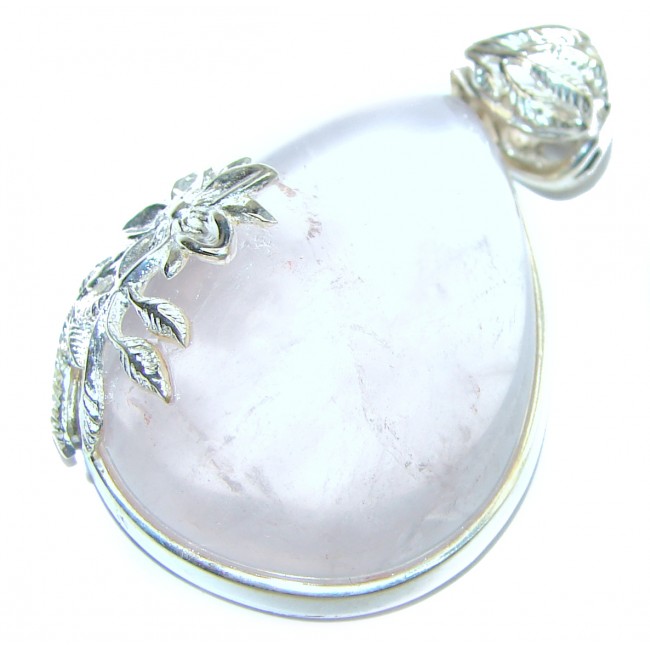 Perfect Rose Quartz .925 Sterling Silver handmade pendant