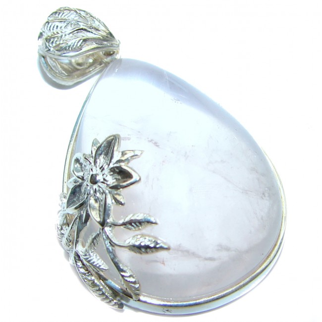 Perfect Rose Quartz .925 Sterling Silver handmade pendant
