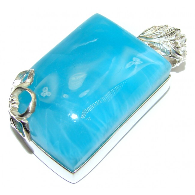 Truly Divine quality Authentic Caribbean Larimar .925 Sterling Silver handmade pendant