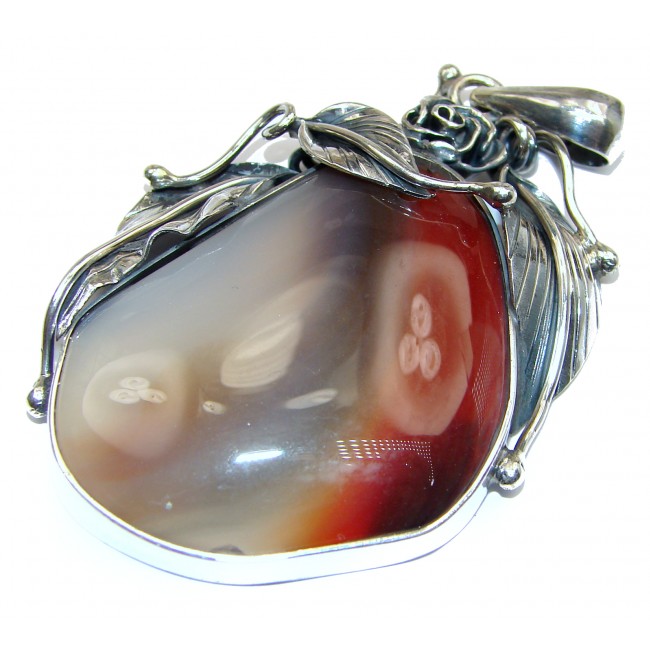 Perfect quality AAAA+ Botswana Agate .925 Sterling Silver handmade Pendant
