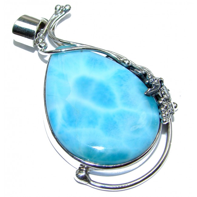 Truly Divine Creation Authentic Caribbean Larimar .925 Sterling Silver handmade pendant
