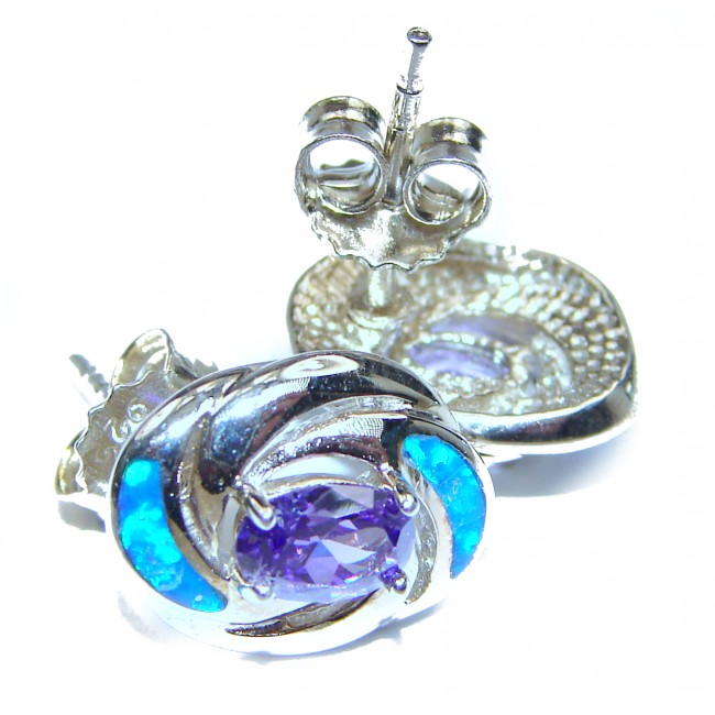 Purple Cubic Zirconia .925 Sterling Silver earrings
