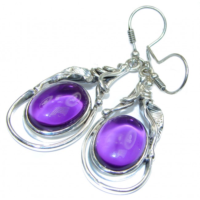 Sunstantial Authentic pure Perfection Amethyst .925 Sterling Silver handmade earrings